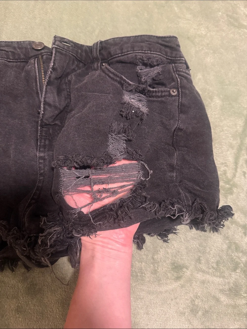 Mossimo Supply Co. || Black Distressed High-Rise Denim Shorts (6/28)